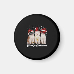 Imán Navidades felices Gato lindo con Santa Claus