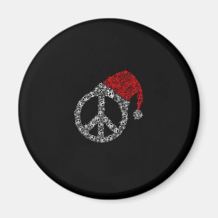 Imán Navidades felices Símbolo de Hippies Gorra Santa