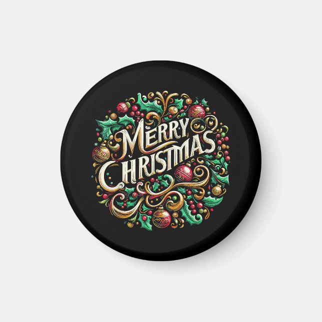Imán Navidades Feliz fiesta navideña (Frente)
