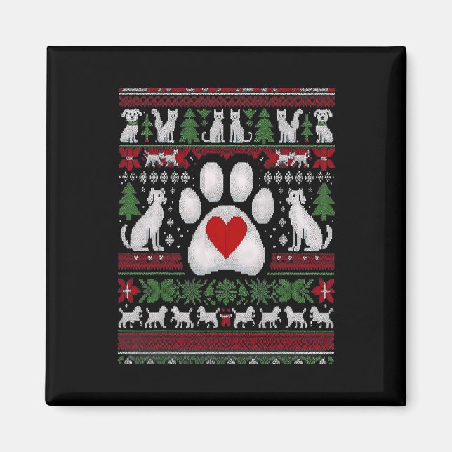 Imán Navidades feos animales veterinarios perros gatos  (Frente)