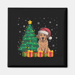 Imán Navidades feos de Labrador Santa Hat iluminan a lo