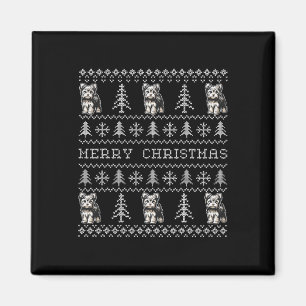 Imán Navidades feos de Yorkshire Sweater Funny Dog