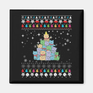 Imán Navidades feos del árbol del gato navidades
