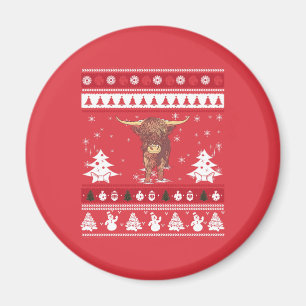 Imán Navidades feos del ganado Highland