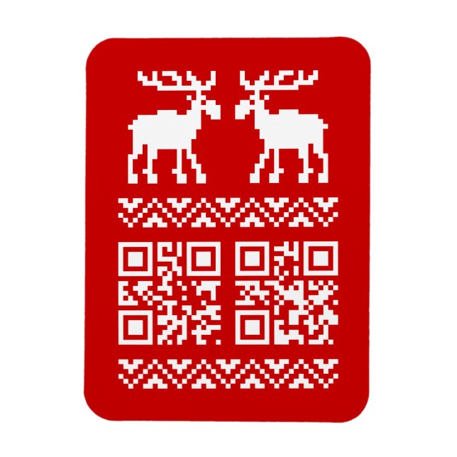 Imán ¡Navidades feos sudan el código QR Feliz Año Nuevo (Vertical)