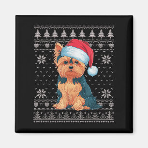 Imán Navidades feos y graciosos de Yorkie sudan Santa X