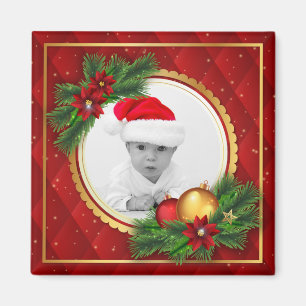 Imán Navidades Festividades Fotografía Verde Rojo Crea 