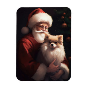 Imán Navidades festivos de Pomerania con Santa Claus