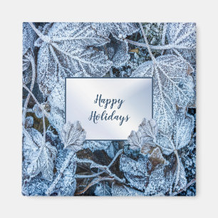 Imán Navidades Fiesta Blue Leaves Vacaciones de Nieve I