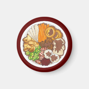 Imán Navidades Fiesta de cena Gran Bretaña Festividad c