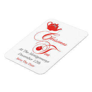 Imán Navidades Fiesta De Té, Guardar La Fecha
