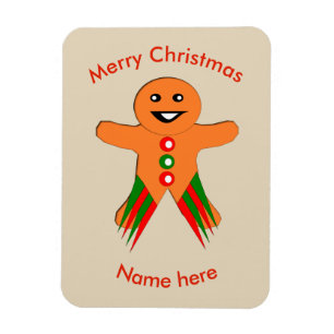 Imán Navidades Fiesta Gingerbread Man Personalizado Mag