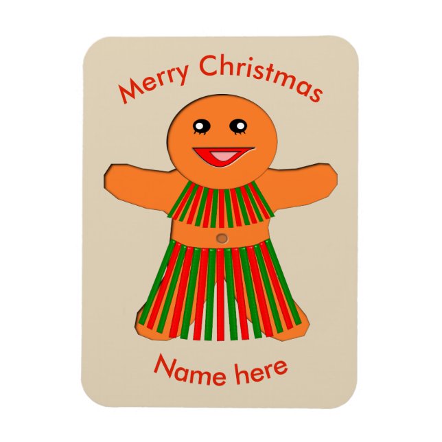 Imán Navidades Fiesta Gingerbread Personalizado Magnet (Vertical)