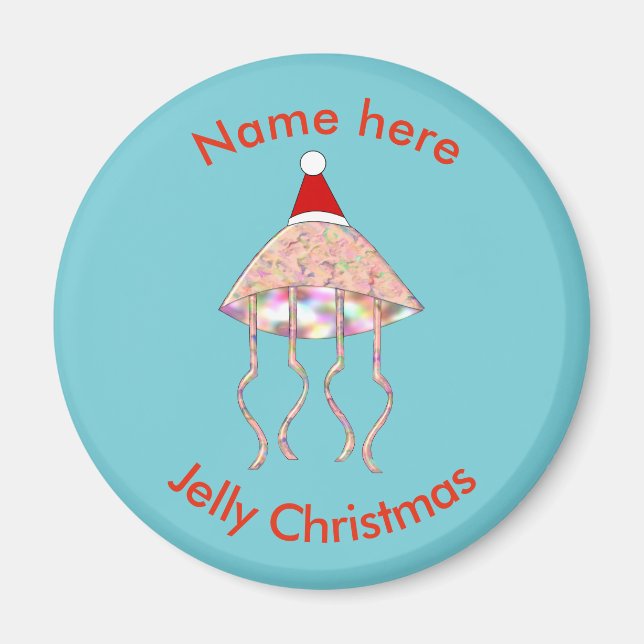 Imán Navidades Fiesta Jellyfish Personalizado Magnet (Frente)