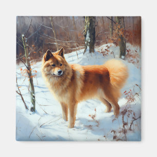 Imán Navidades finlandeses de spitz Let It Snow