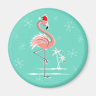 Imán Navidades Flamingo Magnet round