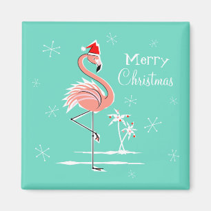 Imán Navidades Flamingo Merry Christmas Magnet square
