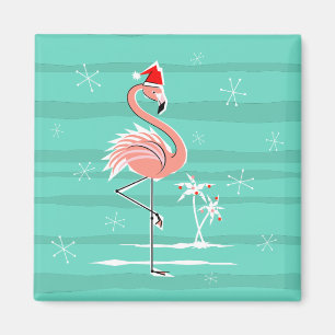 Imán Navidades Flamingo Stripe imnet cuadrado