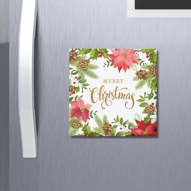 Imán Navidades Florales de Poinsettia | Vacaciones (Subido por el creador)