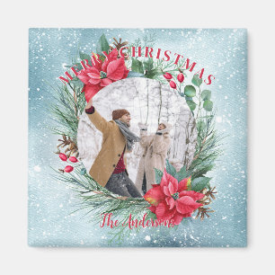 Imán Navidades foto familia de flores