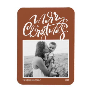 Imán Navidades fotográficos de caligrafía moderna de Te