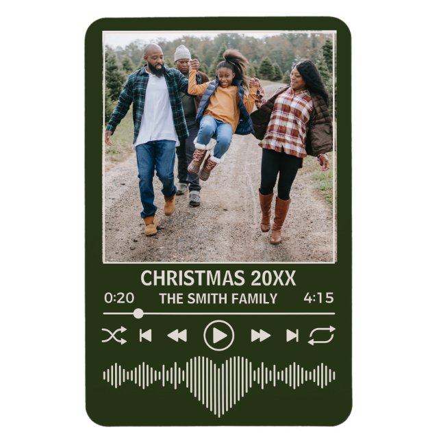 Imán Navidades fotográficos de Streaming Music Green Pl (Vertical)