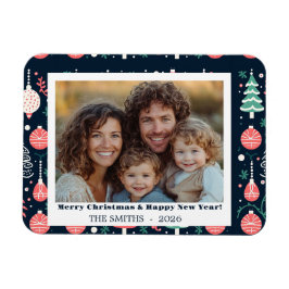 Imán Navidades fotográficos de vacaciones azules