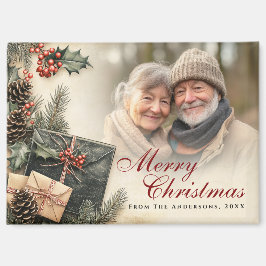 Imán Navidades fotográficos de Vintage Holly Berries Be