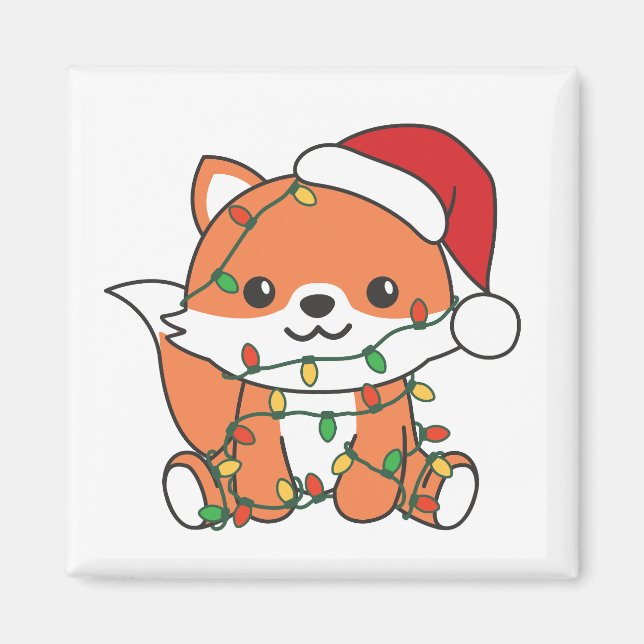 Imán Navidades Fox de Animales de Invierno (Frente)