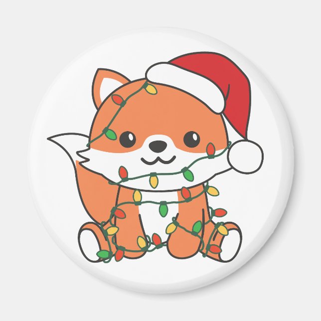 Imán Navidades Fox de Animales de Invierno (Frente)