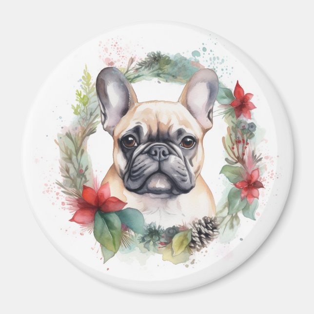 Imán Navidades franceses de Bulldog escribieron un post (Frente)