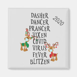 Imán Navidades Funny Reindeer Names Covid 2020