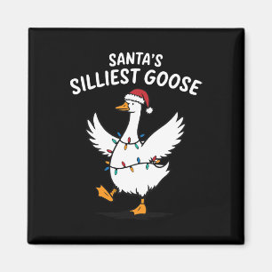 Imán Navidades gansos más silenciosos de Retro Santa