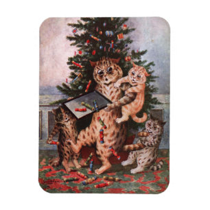 Imán Navidades gatos de Louis Wain