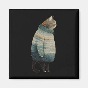 Imán Navidades Gatos Divertidos Mascotas Gris Gris Gati