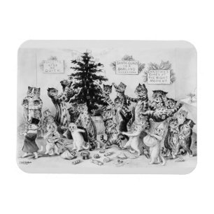 Imán Navidades gatos Fiesta Louis Wain