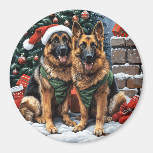 Imán Navidades German Shepherd Dogs