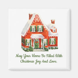 Imán Navidades Gingerbread House Square Magnet