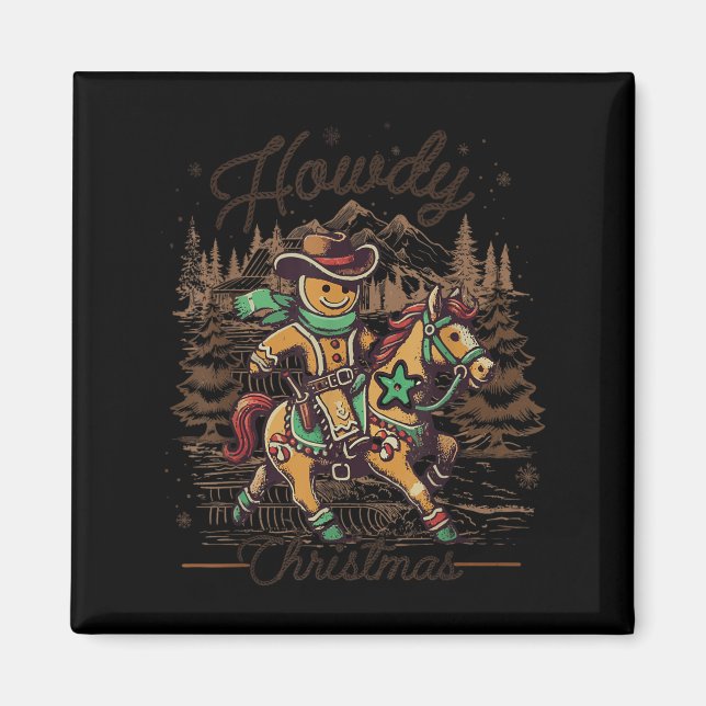 Imán Navidades Gingerbread Western Cowboy Xmas Ho (Frente)