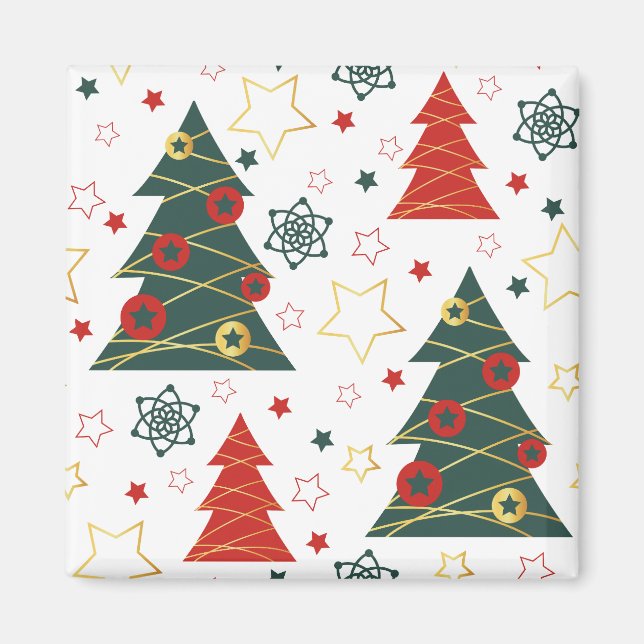Imán Navidades Gold Twinkle Starry Pines (Frente)