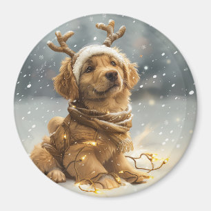 Imán Navidades Golden Retriever Puppy