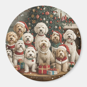 Imán Navidades Goldendoodle Puppy Dogs
