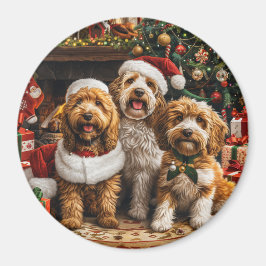 Imán Navidades Goldendoodle Puppy Dogs