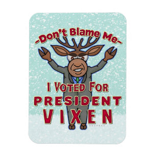 Imán Navidades graciosos presidente Vixen reno político