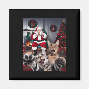 Imán Navidades Graciosos Selfie De Perro De Gato Con El