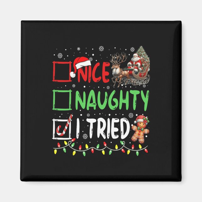 Imán Navidades graciosos, traviesa mi Navidad navideña (Frente)
