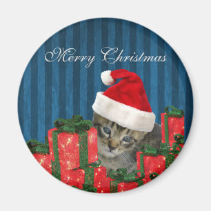 Imán Navidades graciosos y de moda adorables Santa Kitt