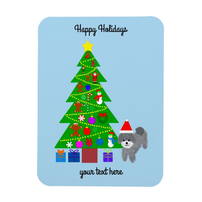 Imán Navidades Gray Poodle #5 Magnet (Vertical)
