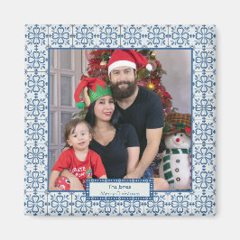 Imán Navidades grill y flores pétalos marco