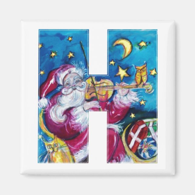 IMÁN NAVIDADES H CARTA / INSPIRADO SANTA MONOGRAM (Frente)